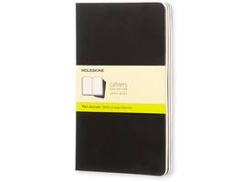 Schrift Moleskine 130x210mm blanco 160 pagina's 70gr zwart set à 3 stuks