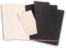 Schrift Moleskine 130x210mm blanco 160 pagina's 70gr zwart set à 3 stuks
