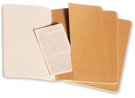 Schrift Moleskine 130x210mm blanco 160 pagina's 70gr kraft set à 3 stuks