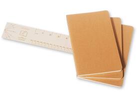 Schrift Moleskine 130x210mm blanco 160 pagina's 70gr kraft set à 3 stuks