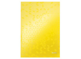 Notitieboek Leitz WOW A4 160blz 90gr lijn geel