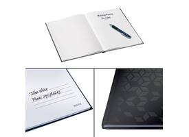 Notitieboek Leitz WOW A4 160blz 90gr lijn zwart