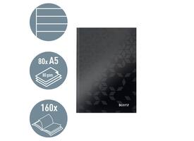 Notitieboek Leitz WOW A5 lijn zwart