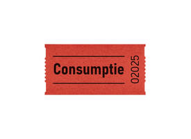 Consumptiebon Combicraft 57x30mm 2-zijdig 2x1000 stuks rood