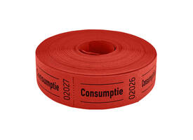 Consumptiebon Combicraft 57x30mm 2-zijdig 2x1000 stuks rood
