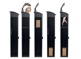 Pakketbrievenbus Helsinki 390x240x1053mm zwart