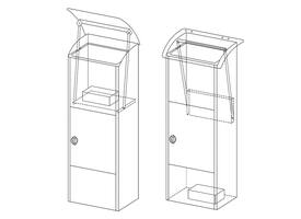 Pakketbrievenbus Helsinki 390x240x1053mm zwart