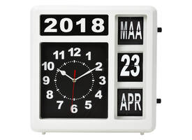 Wandklok Perel analoog 310x310mm nederlandse versie wit