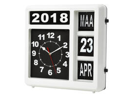 Wandklok Perel analoog 310x310mm nederlandse versie wit