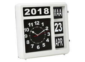 Wandklok Perel analoog 310x310mm nederlandse versie wit