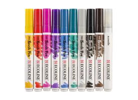 Brushpen Talens Ecoline set à 10 stuks handlettering