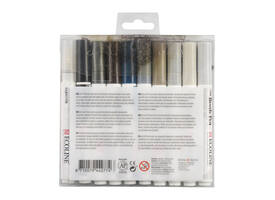 Brushpen Talens Ecoline set à 10 stuks grijs