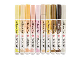 Brushpen Talens Ecoline set à 10 stuks huid