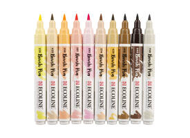 Brushpen Talens Ecoline set à 10 stuks huid