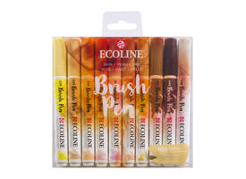 Brushpen Talens Ecoline set à 10 stuks huid