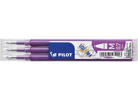 Rollerpenvulling Pilot friXion medium paars set à 3 stuks