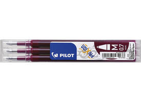 Rollerpenvulling Pilot friXion medium wijnrood set à 3 stuks