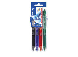 Rollerpen PILOT friXion clicker medium basis assorti Set2Go à  4 stuks