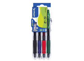 Gelschrijver Pilot clicker medium basis assorti Set2Go à 4 stuks