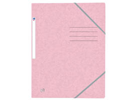 Elastomap Oxford Top File+ A4 3 kleppen 390gr pastel roze