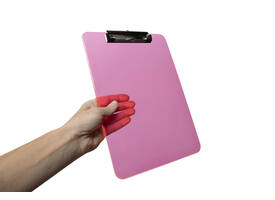 Klembord MAUL A4 staand transparant PS neon roze