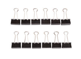 Papierklem MAUL 215 foldback 25mm capaciteit 9mm zwart 12 stuks
