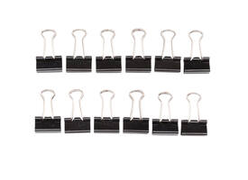 Papierklem MAUL 215 foldback 13mm capaciteit 4mm zwart 12 stuks