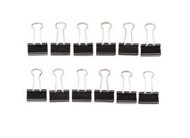 Papierklem MAUL 215 foldback 16mm capaciteit 5mm zwart 12 stuks