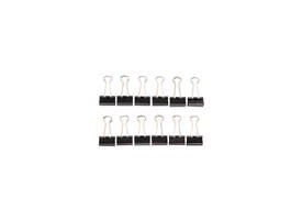 Papierklem MAUL foldback 215 19mm zwart 12 stuks