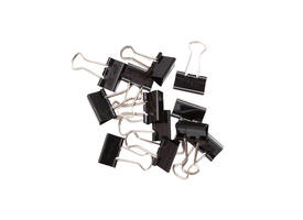 Papierklem MAUL foldback 215 19mm zwart 12 stuks