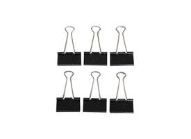Papierklem MAUL foldback 215 19mm zwart 6 stuks