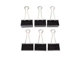 Papierklem MAUL foldback 215 zwart 6 stuks