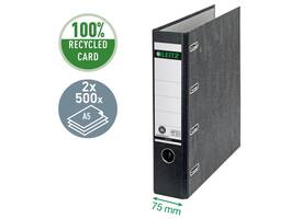 Ordner Leitz 1092 giro-bank met dubbele mechaniek 75mm karton A4 zwart