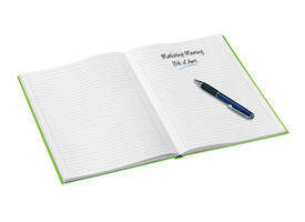 Notitieboek Leitz WOW A5 160blz 90gr lijn groen