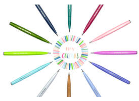 Brushpen Pentel Sign SES15C pastel assorti 12 stuks