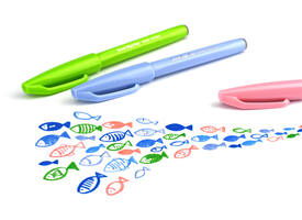Brushpen Pentel Sign SES15C pastel assorti 12 stuks