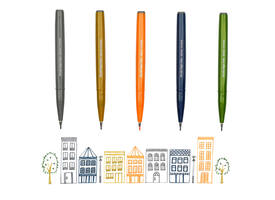 Brushpen Pentel Sign SES15C pastel assorti 12 stuks
