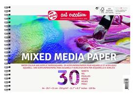 Acryl-aquarelverfpapier Talens Art Creation mixed media A4 wit