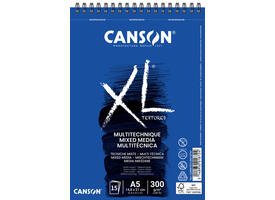 Mixed mediapapier Canson XL Textured Mixed Media 15vel 300gr A5 wit