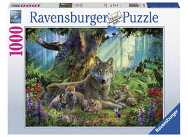Puzzel Ravensburger Familie wolf in het bos 1000 stukjes