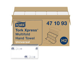 Handdoek Tork H2 Xpress Universal multifold 1-laags 213x234mm 20x250 vel wit 471093