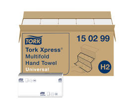Handdoek Tork H2 Xpress Universal multifold 2-laags 213x234mm 20x237 vel wit 150299