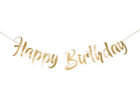 Letterslinger Happy Birthday goud