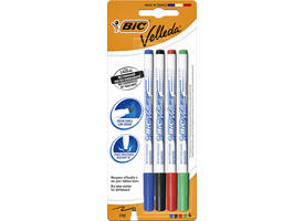 Whiteboardmarker Bic Velleda 1721 rond fijn assorti blister à 4 stuks