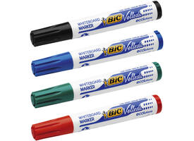 Whiteboardmarker Bic Velleda 1704 rond large assorti blister à 4 stuks