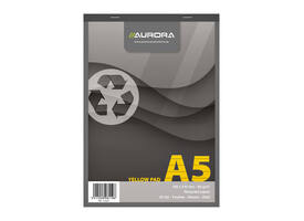 Schrijfblok Aurora A5 lijn 80 vel 80gr geel