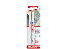 Paintmarker edding 780 op oliebasis 0.8mm wit blister à 2 stuks