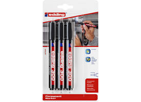 Viltstift edding 300 rond 1.5-3mm zwart blister à 3 stuks