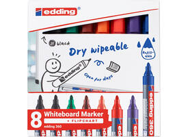 Whiteboardmarker edding 360 rond 1.5-3mm assorti 8 stuks