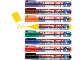 Whiteboardmarker edding 360 rond 1.5-3mm assorti 8 stuks